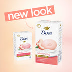 Dove Beauty Bar Soap for Women Rebalancing White Peach & Rice Milk All Skin, 3.75 oz 4 Bars