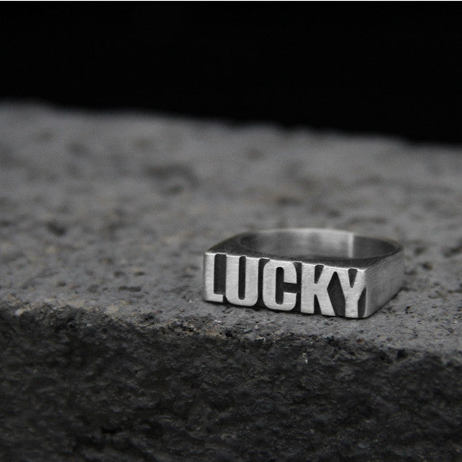 Customized Alphabet Couple Ring Customized Sterling Silver Couple Style Pi-Mart