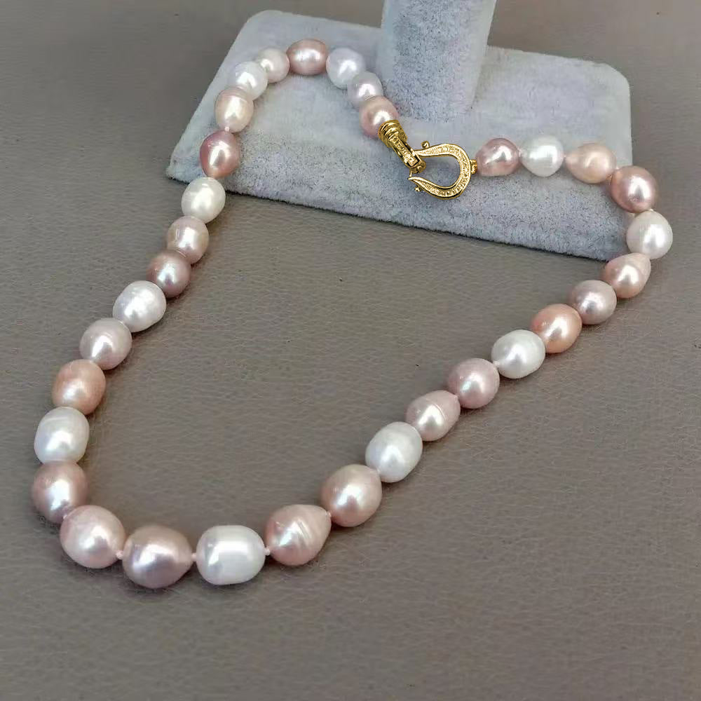Natural Freshwater Thread Pearl Irregular Shaped Necklace Pi-Mart