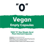 Nutricost Empty Capsules Size 0 Vegan - 1,000 Clear Empty Plant-Based Supplement Capsules