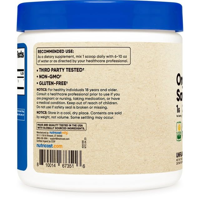 Nutricost Organic Saw Palmetto Powder 8 oz - Certified USDA Organic Saw Palmetto Supplement EasyOptionXY LLC
