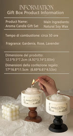 Luxury Soy Wax Scented Candle - 5.3oz Rose, Lavender, Gardenia | Elegant Gift Box for Christmas, Birthdays & Graduations | Home Decor with Ceramic Container & Wooden Base Lootquake LLC