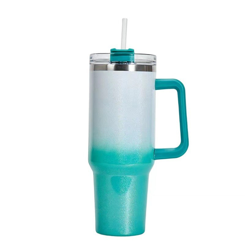 40oz Straw Coffee Insulation Cup With Handle Portable Car Stainless Steel Water Bottle LargeCapacity Travel BPA Free Thermal Mug Pi-Mart
