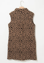 Luxury Summer Leopard Sleeveless Mini Dress Chic & Stylish Print Elegant Dress For Women