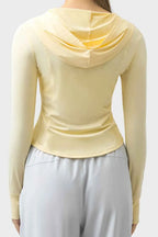 Millennia Pocketed Zip Up Hooded Long Sleeve Active Outerwear THRIXINE