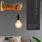 Wooden Bedside Wall Lamp Led European Creative Indoor Light Pi-Mart