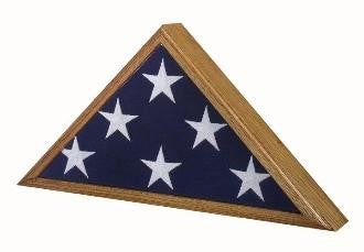 High Quality - Flag Display Case American Made! Oak Finish The Military Gift Store