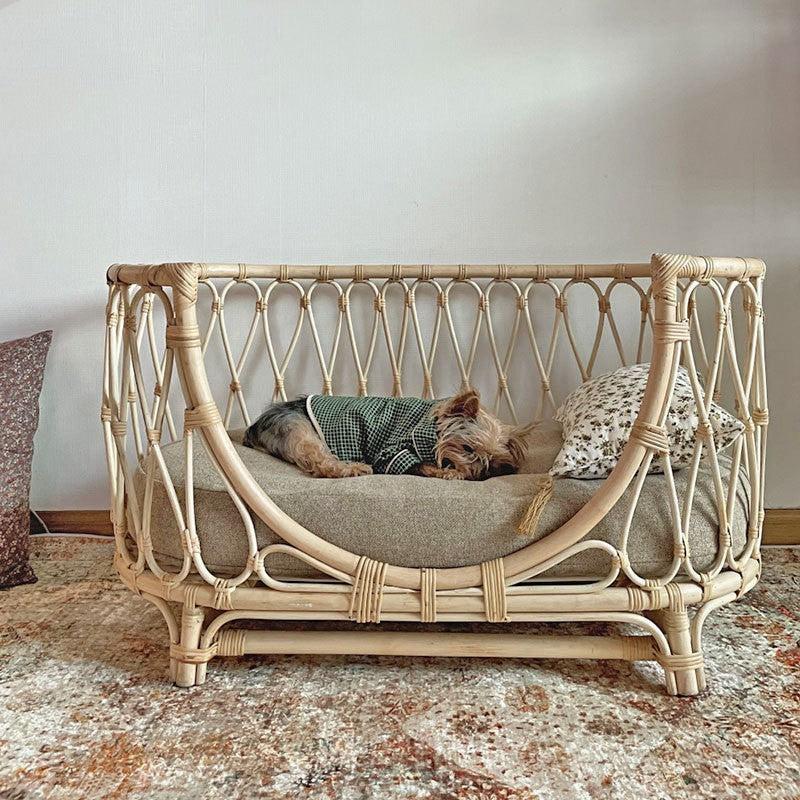 Pet Bed Handmade Rattan Woven Pet Bed Sofa For Dogs Pi-Mart