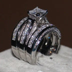 White Zircon Commemorative Women's Love Ring