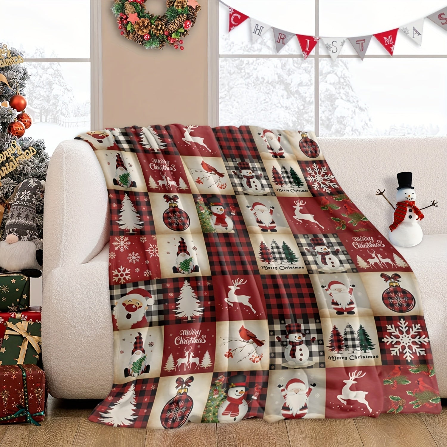 1pc Cozy Cartoon Print Flannel Blanket - Soft, Warm, and Versatile Throw for Couch, Sofa, Office, Bed, Camping, and Travel - Perfect Multi-Purpose Gift for All Seasons