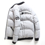 Printed Letters Slim Thickening Plus Size Cotton Coat Men