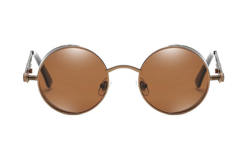 Luxury Popular Retro  Gothic Steampunk Polarized Men and  Women Brand Designer Vintage Round High Quality Metal Frame Sunglasses With UV400 Protection - SJB-DIAMOND ELITES