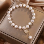 Natural Freshwater Pearl Bracelet Light Luxury Four-leaf Clover Simple Hand Jewelry Pi-Mart
