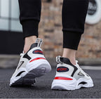 White Sneakers Men Non Slip Walking Running Shoes Sports Pi-Mart