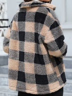Beautiful Red Women Drop Shoulder Fuzzy Button-Up Jacket Soft And Comfortable Casual Fit Jacket Stevvex