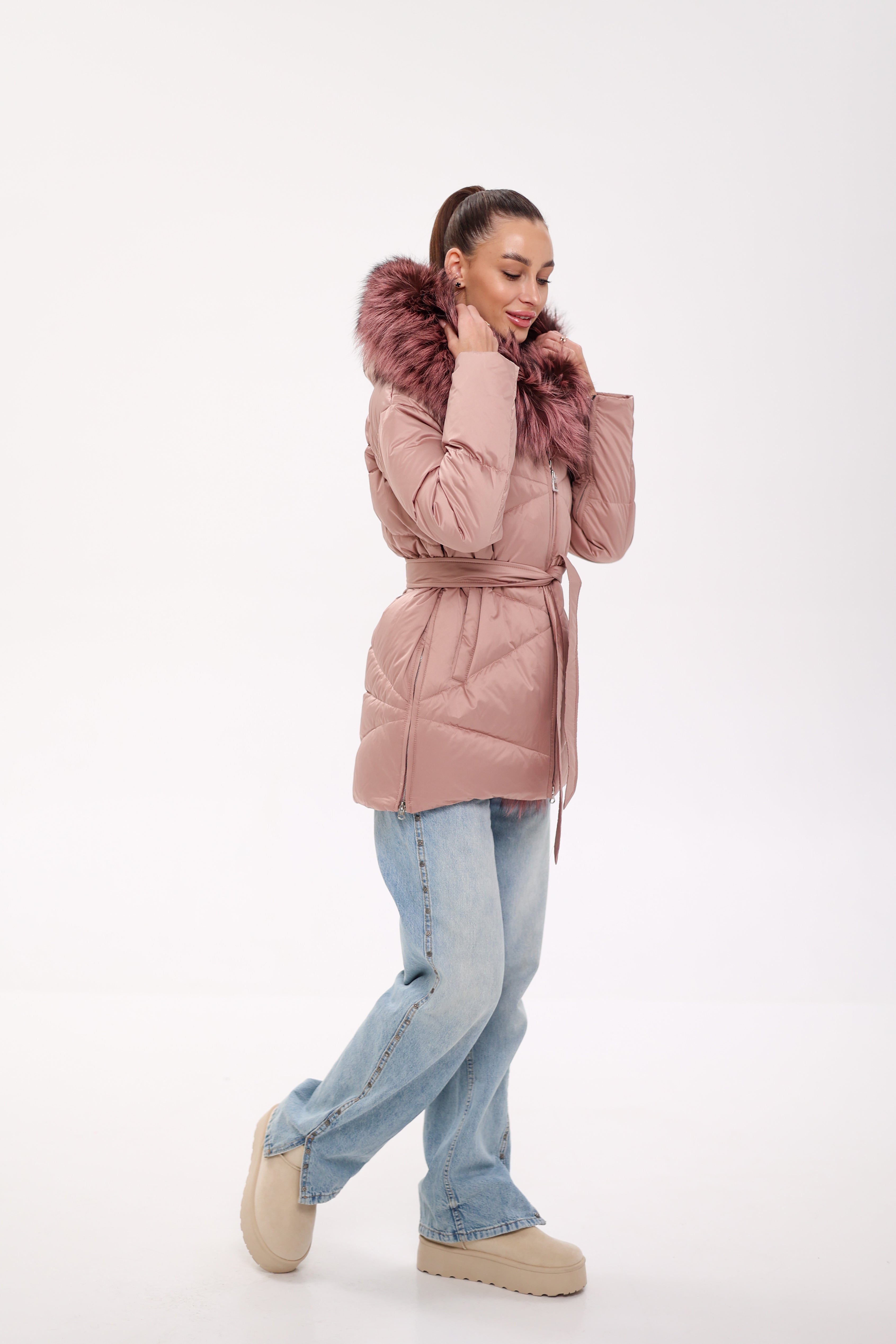 Genuine Silver Fox Fur Trim Down Insulated Parka - SJB-DIAMOND ELITES