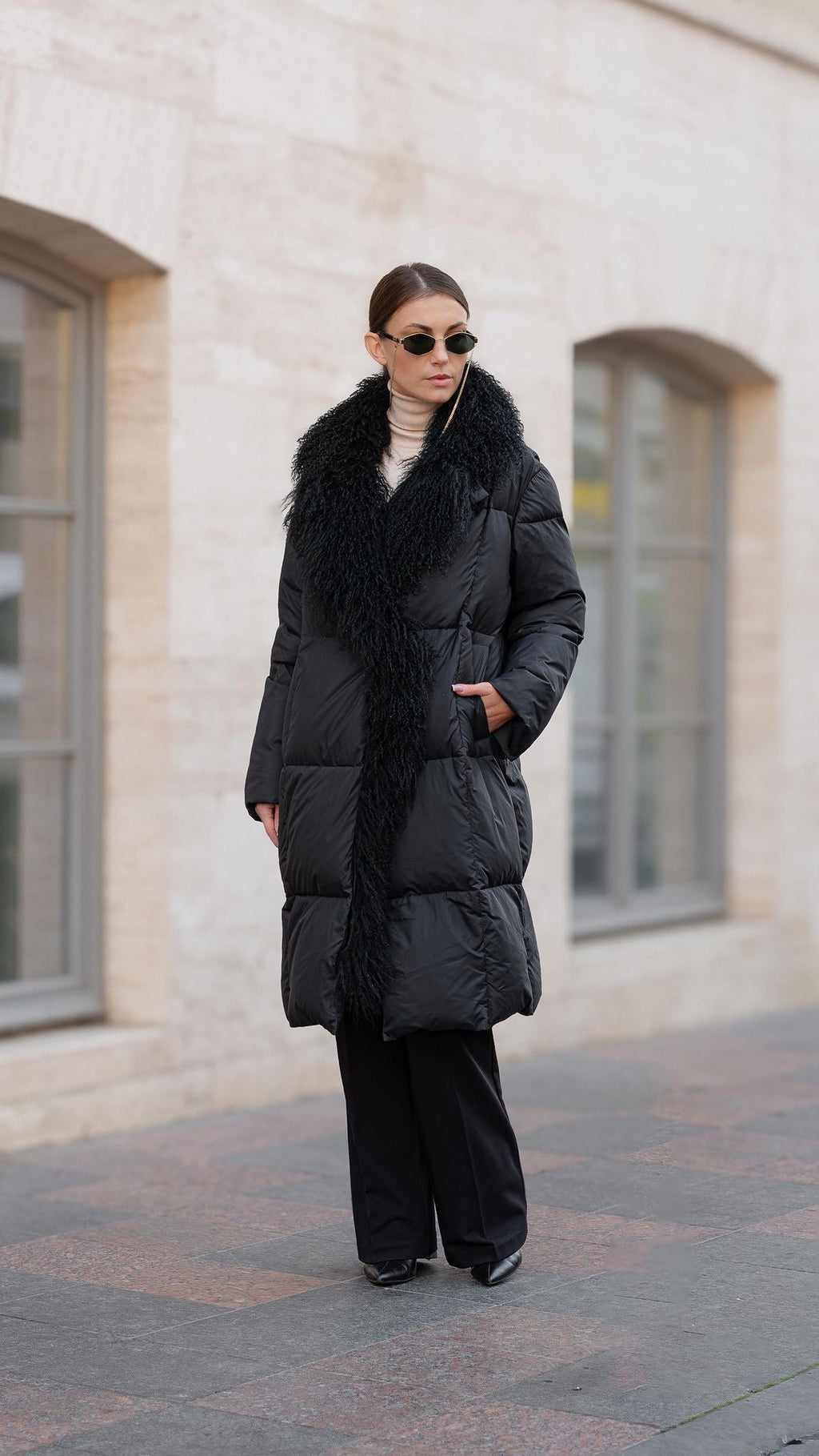 Genuine Lama Fur Premium Down Coat - SJB-DIAMOND ELITES