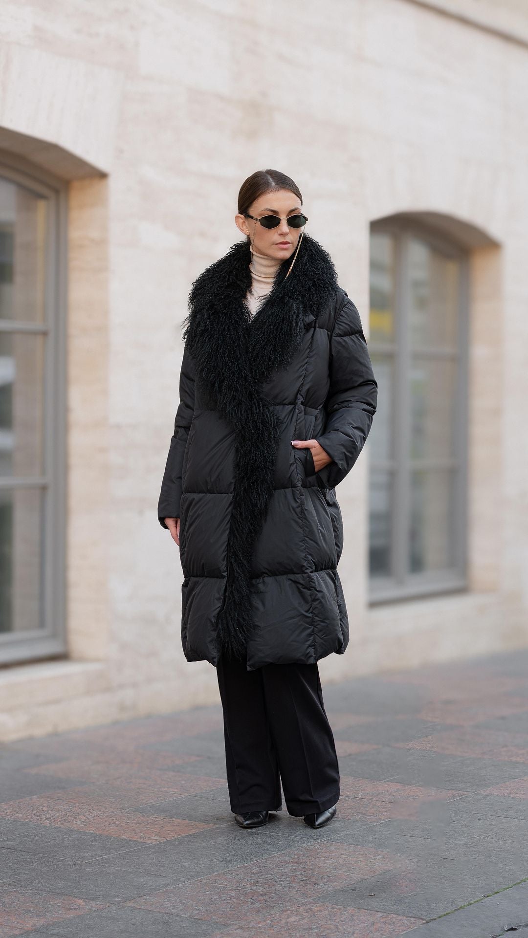 Genuine Lama Fur Premium Down Coat - SJB-DIAMOND ELITES