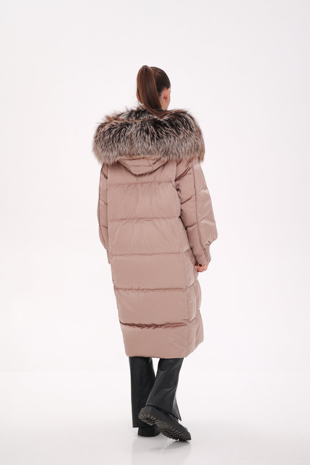 Rei Silver Fox Fully Lined Hood Down Coat in Blush - SJB-DIAMOND ELITES