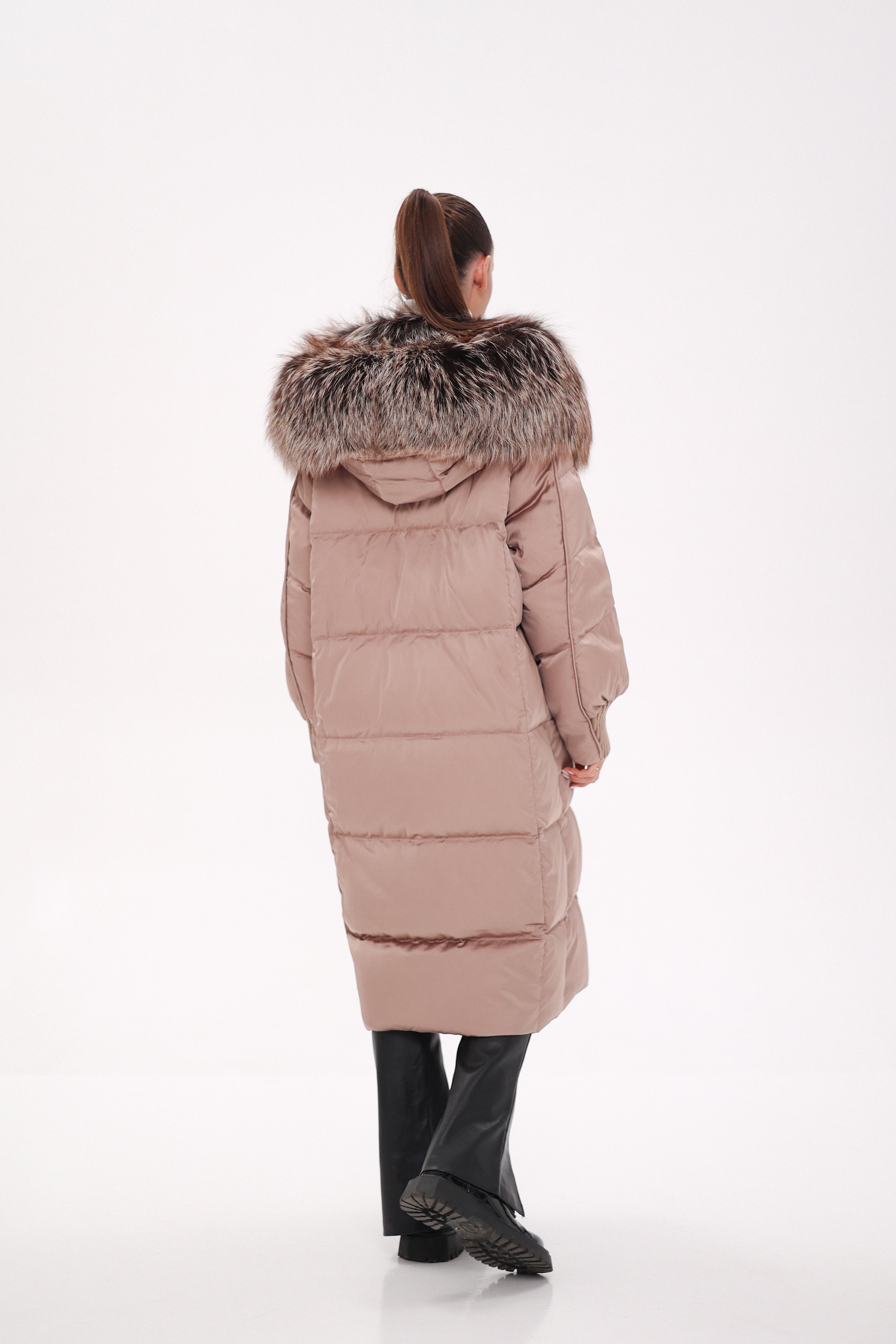Rei Silver Fox Fully Lined Hood Down Coat in Blush - SJB-DIAMOND ELITES