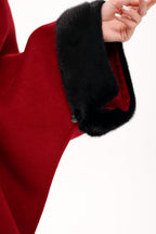 Genuine Scandinavian Mink Fur Double Face Wool Poncho - SJB-DIAMOND ELITES