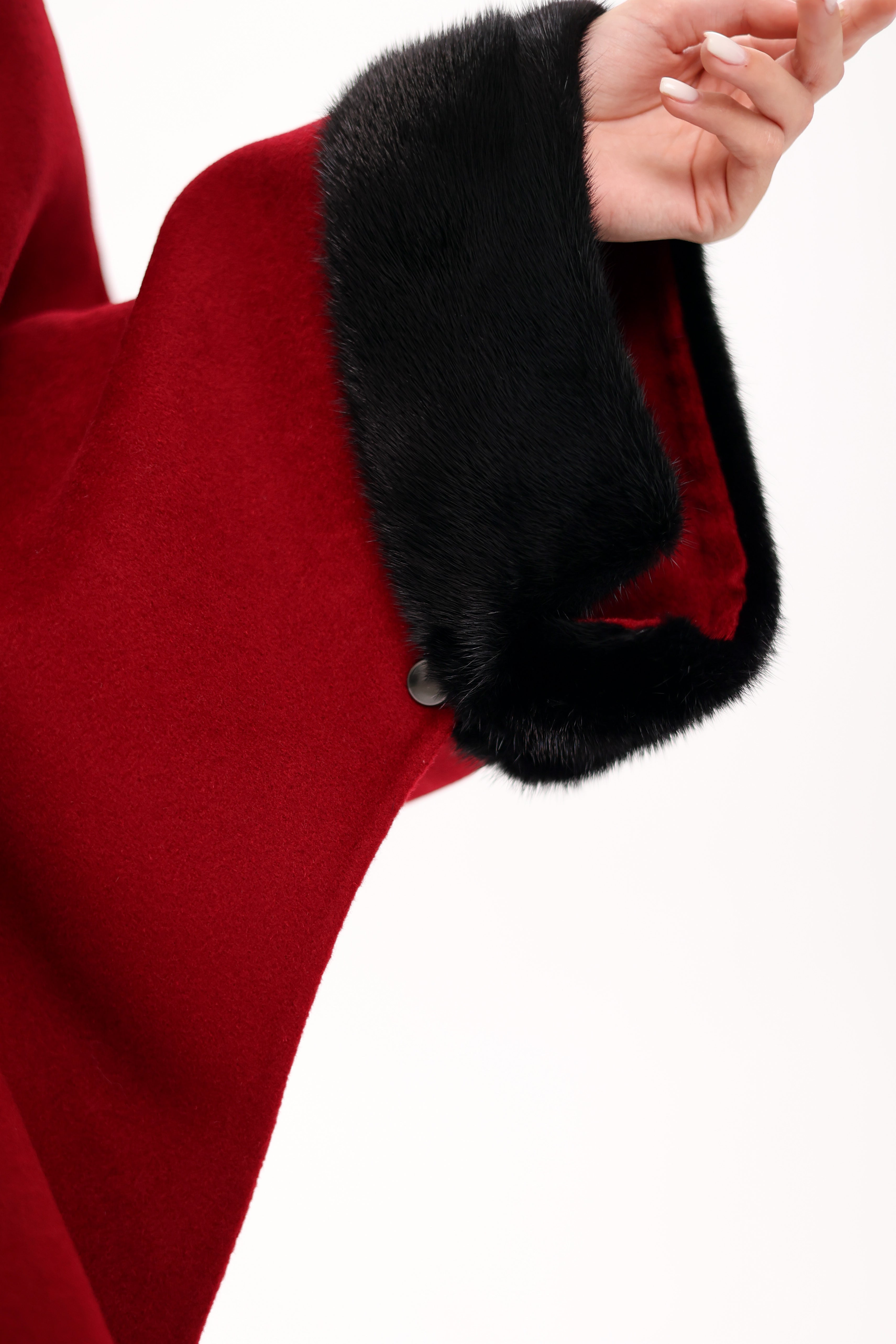 Genuine Scandinavian Mink Fur Double Face Wool Poncho - SJB-DIAMOND ELITES