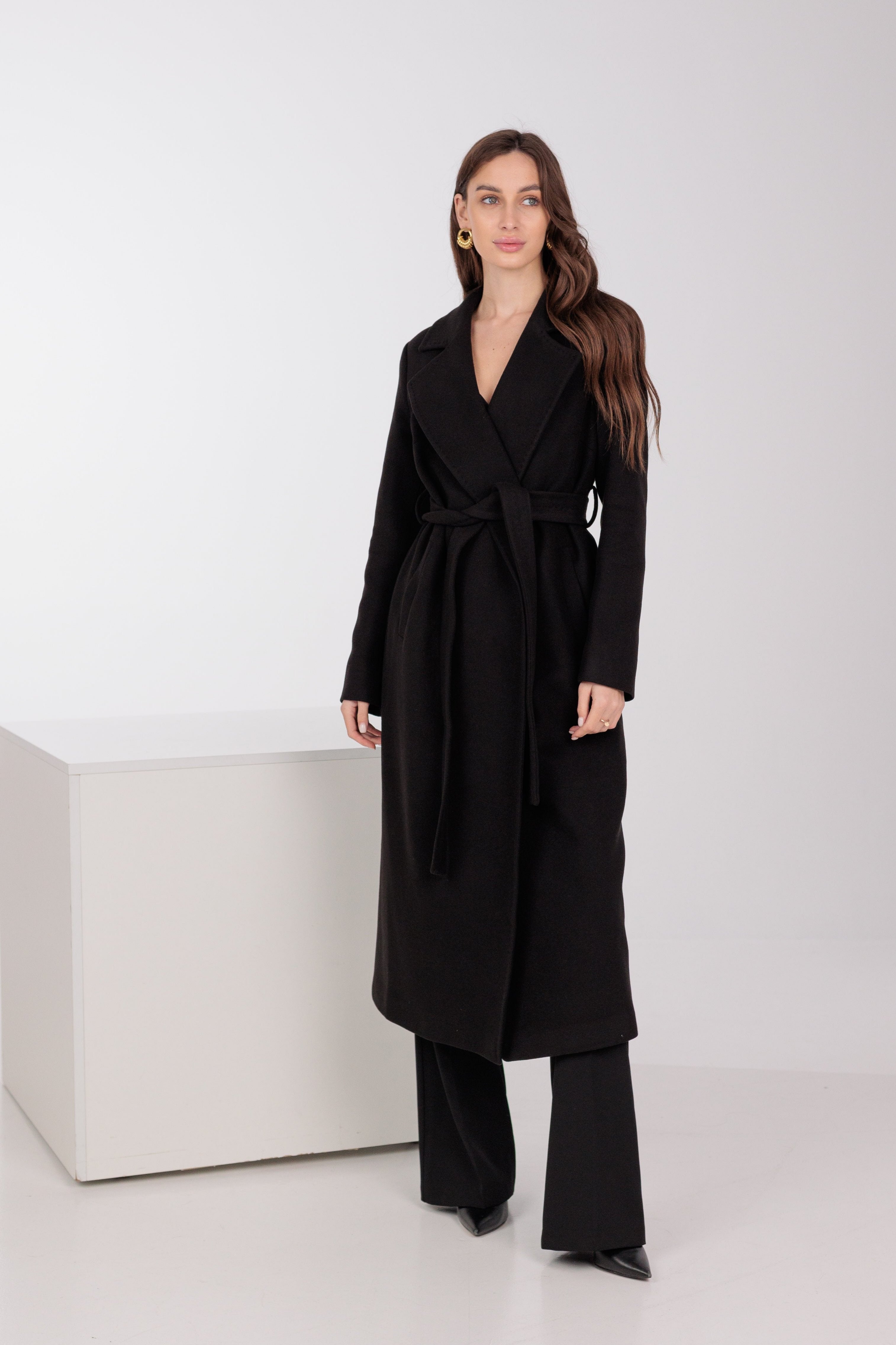 Pre-Order. Re-Stock Ships February 2026. Astoria Classic Wraparound Wool Blend Overcoat - SJB-DIAMOND ELITES