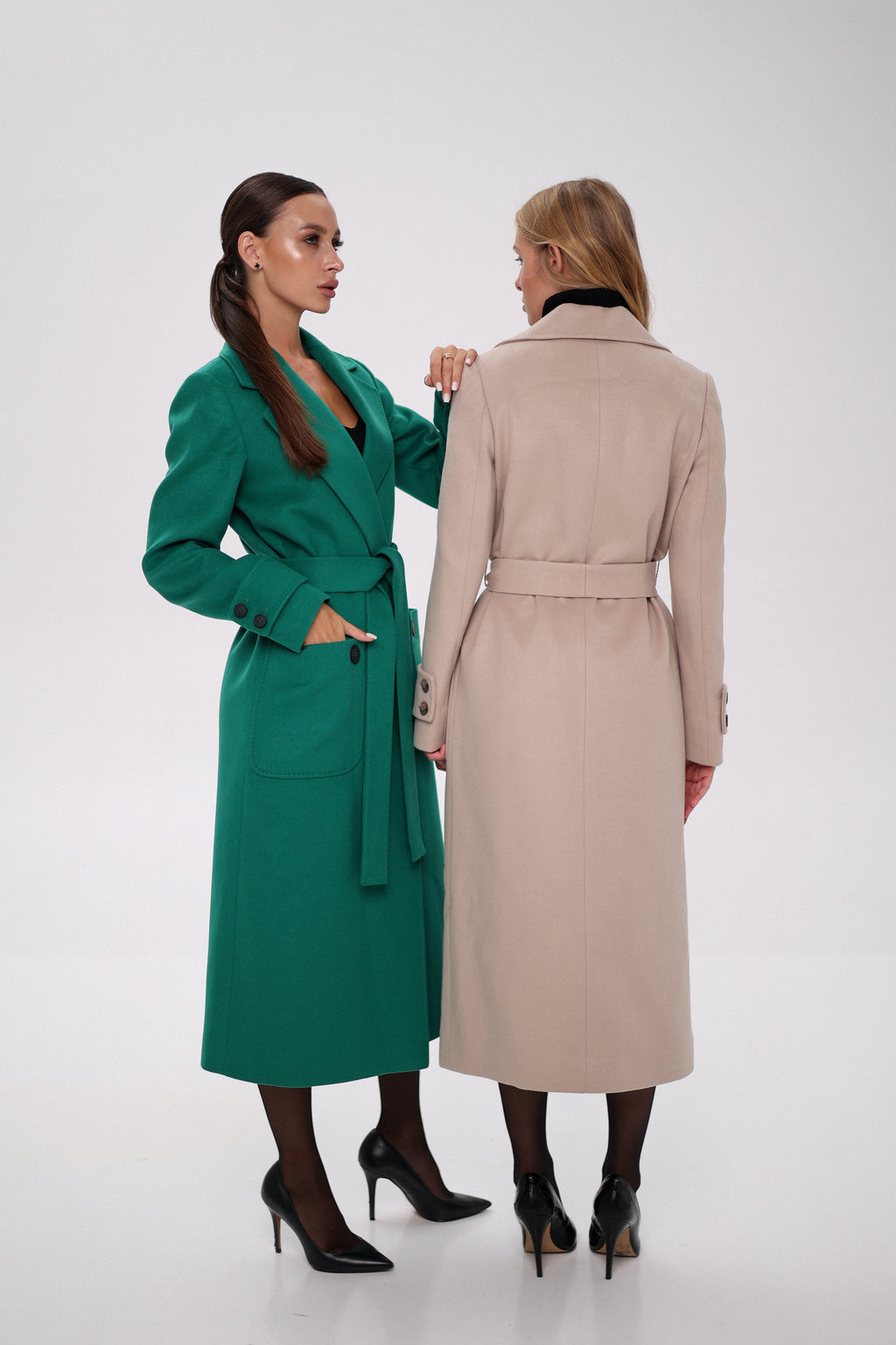 Eliza Classic Cashmere Wool Blend Overcoat in Nude - SJB-DIAMOND ELITES