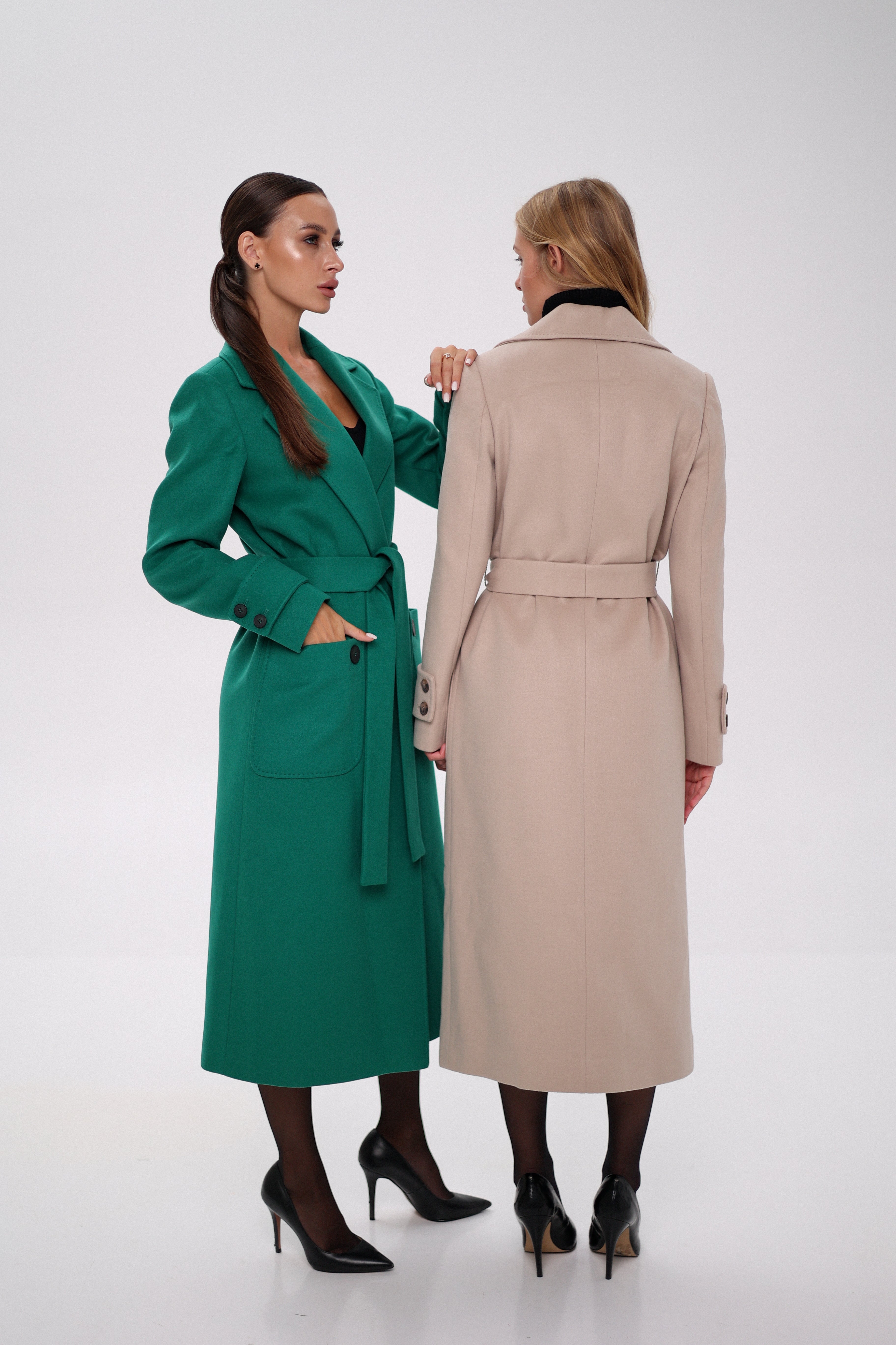 Eliza Classic Cashmere Wool Blend Overcoat in Nude - SJB-DIAMOND ELITES