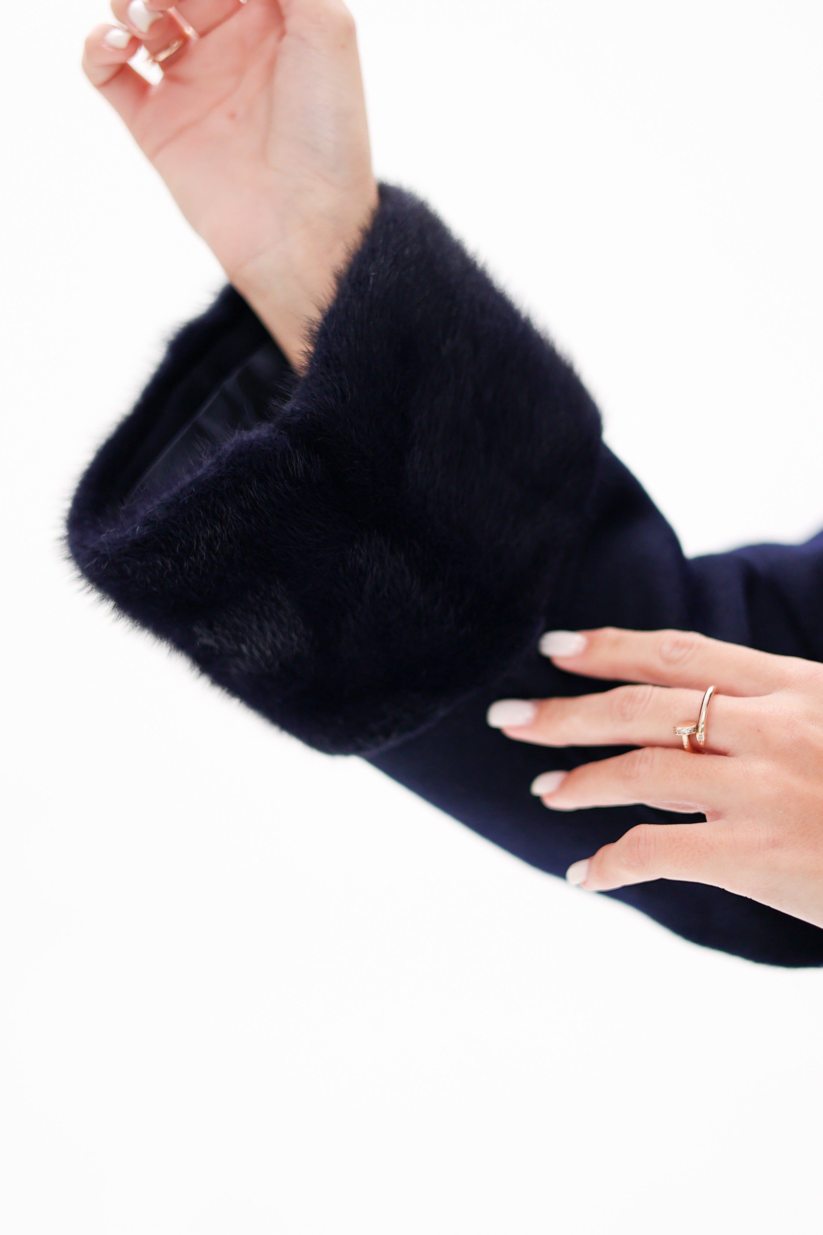 Genuine Mink Fur Virgin Wool Coat - SJB-DIAMOND ELITES