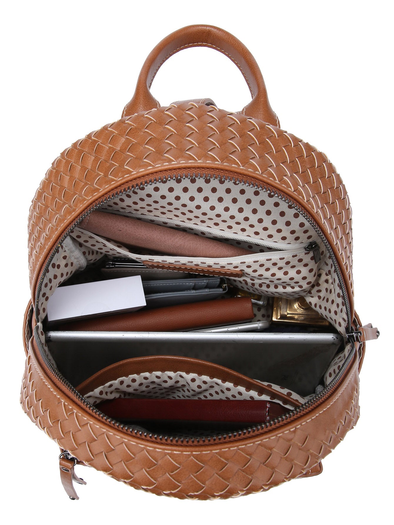 Woven backpack purse for women beige 2068 BR - SJB-DIAMOND ELITES
