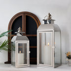 20.5"&15" High Stainless Steel Decorative Candle Lanterns ( Set of 2 ) Lootquake LLC