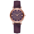 Womens Watches Bracelet Set Starry Sky Ladies Watch Casual Leather Student Quartz Wristwatch Luxury Fashion Minimalist Leather Strap Dress Analogue Quartz Round Elegant Watch
