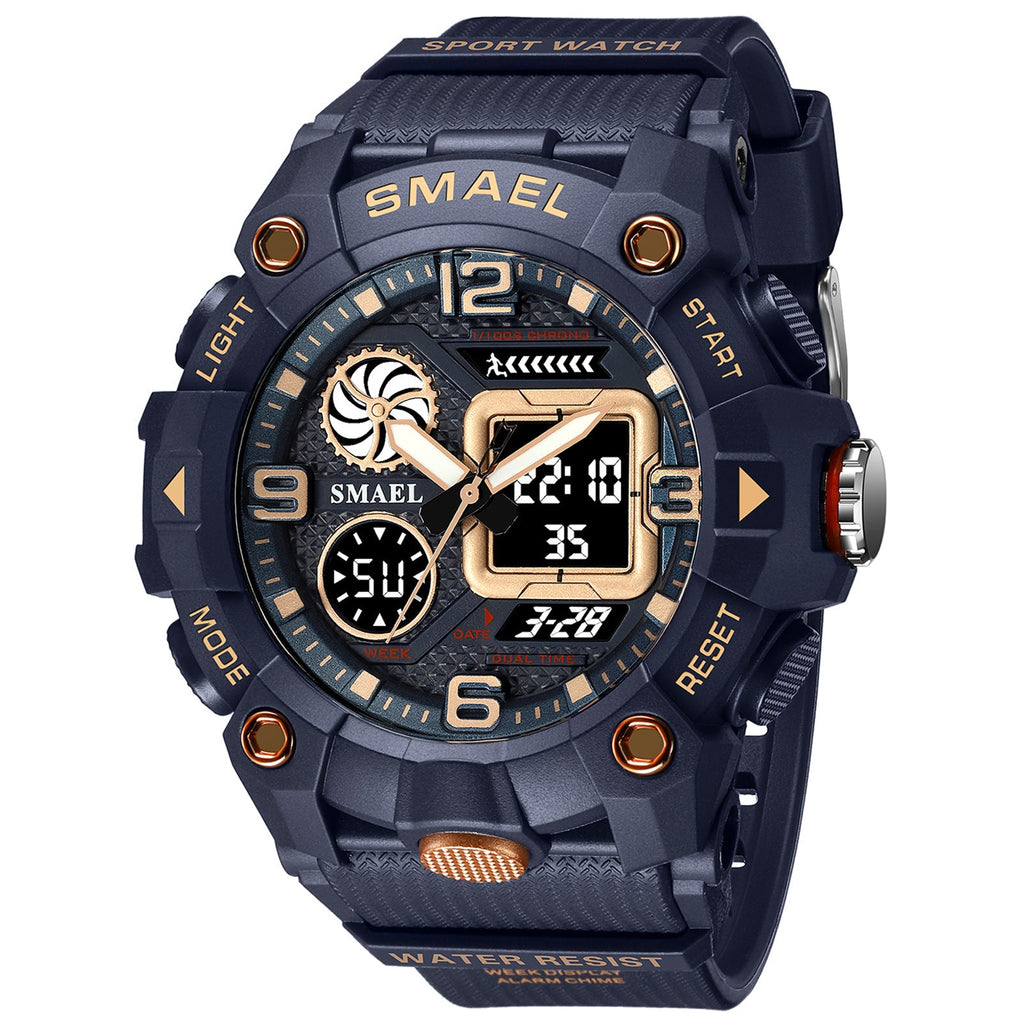 Sport Watch For Men WIth  Dual Time Waterproof 50M Miliatry Watches Chronograph Alarm Army Wristwatch - SJB-DIAMOND ELITES