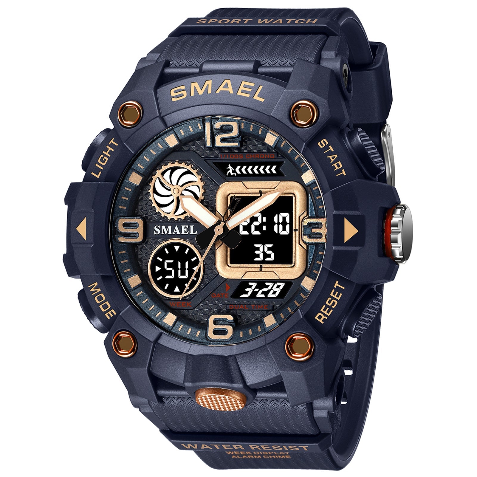 Sport Watch For Men WIth  Dual Time Waterproof 50M Miliatry Watches Chronograph Alarm Army Wristwatch - SJB-DIAMOND ELITES