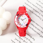 Kids Quartz Watches 50M Waterproof Analog Wristwatches Jelly Clock Students Watch Children PU Band Watch Childrens Analog Wrist Watch With Protective Design Simple Watch For Girls And Boys Stevvex