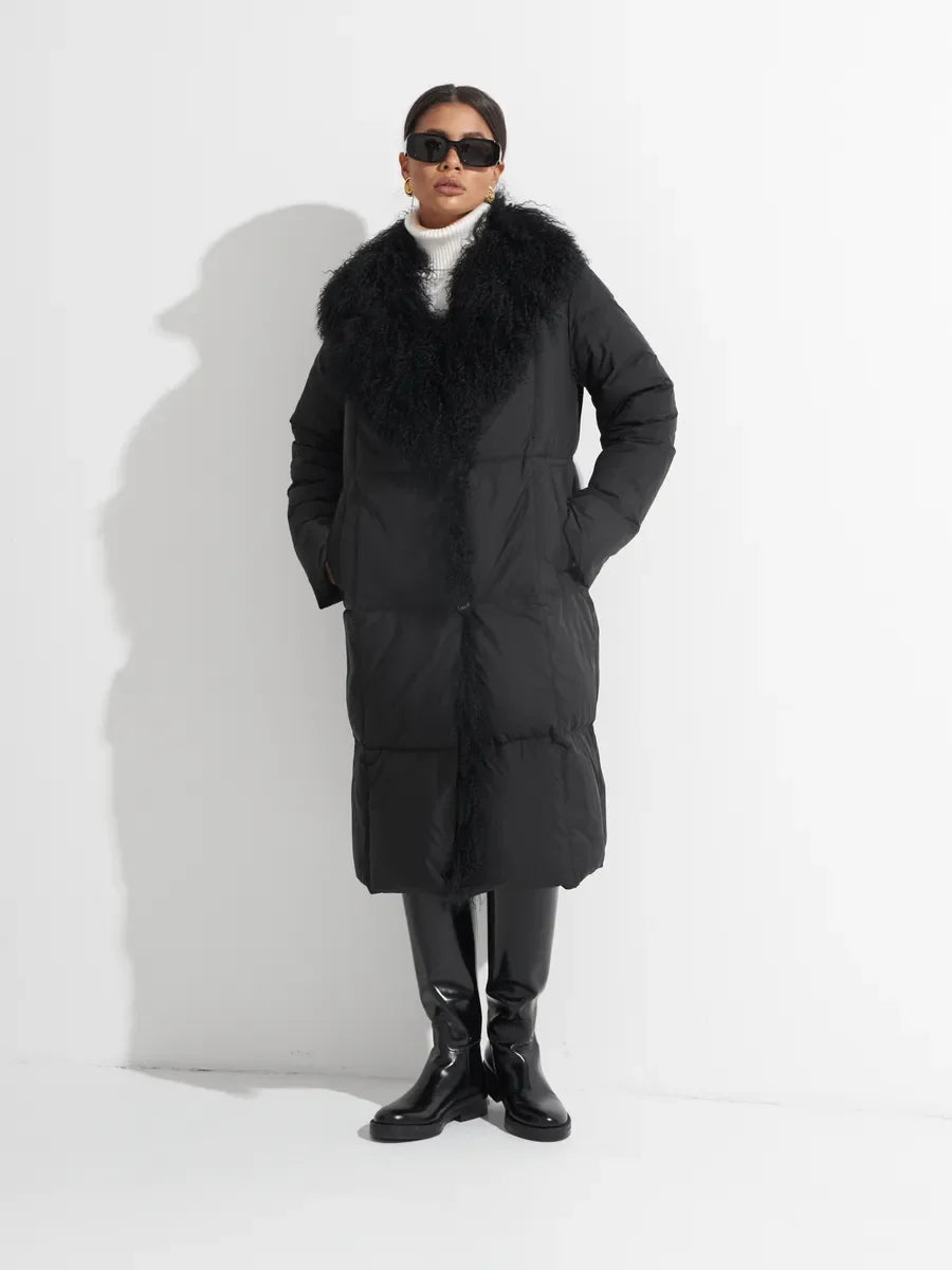 Genuine Lama Fur Premium Down Coat - SJB-DIAMOND ELITES