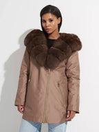 Genuine Polar Fox Fur Trim Rabbit Fur Insulated Parka - SJB-DIAMOND ELITES