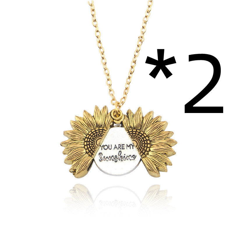 You Are My Sunshine Sunflower Necklace Women Men Pi-Mart