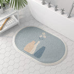 Household Simple Oval Cashmere Bathroom Mat Pi-Mart