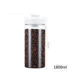 Vacuum Sealed Jug Set Black Coffee Beans Glass Airtight Canister Kitchen Food Grains Candy Keep Good Storage Jar Set Kitchen Gadgets Pi-Mart