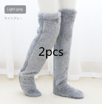 Over Knee High Fuzzy Long Socks Winter Warm Cold Leg Knee Joint Cold-proof Stockings Home Floor Sleeping Socks Pi-Mart