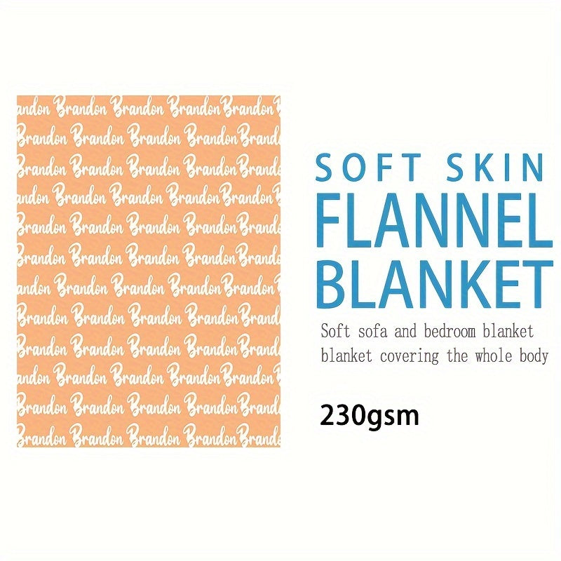 1pc Exclusive Personalized Soft Flannel Sofa Blanket - Customizable with Any Name, Perfect Gift for Friends and Family - Cozy TV Blanket for Chilly Nights