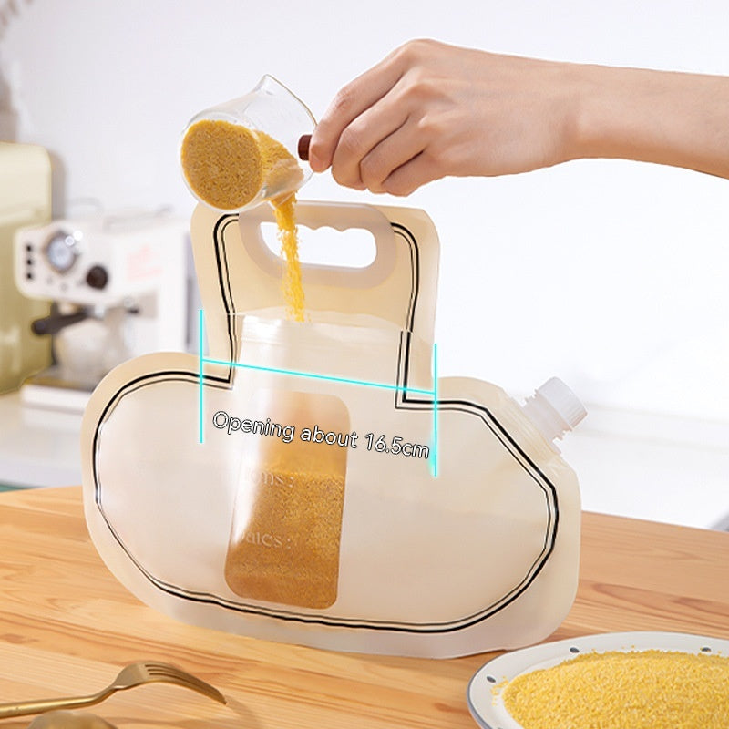 Grain Storage Bag Large Diameter Good Sealing Save Space Food Grade PE Material Rice Wheat Beans Household Kitchen Storage Tools Kitchen Gadgets Pi-Mart