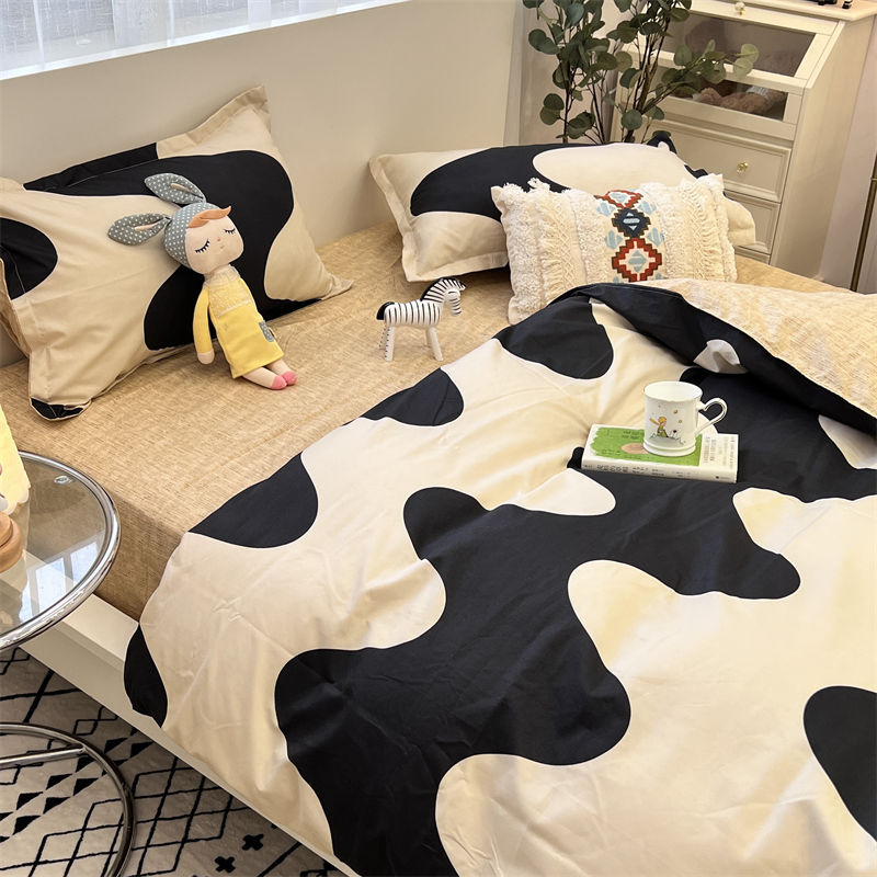 Washed Cotton Bed Sheet Quilt Cover Four-piece Set Pi-Mart