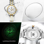 Women's Two Tone Stainless Steel Quartz Watch With Date