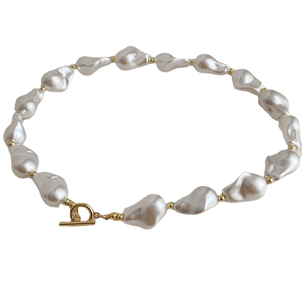 Baroque Pearl Buckle Necklace Pi-Mart