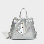 Versatile large capacity backpack purse, chain shoulder fashion diamond backpack with tote handle - SJB-DIAMOND ELITES