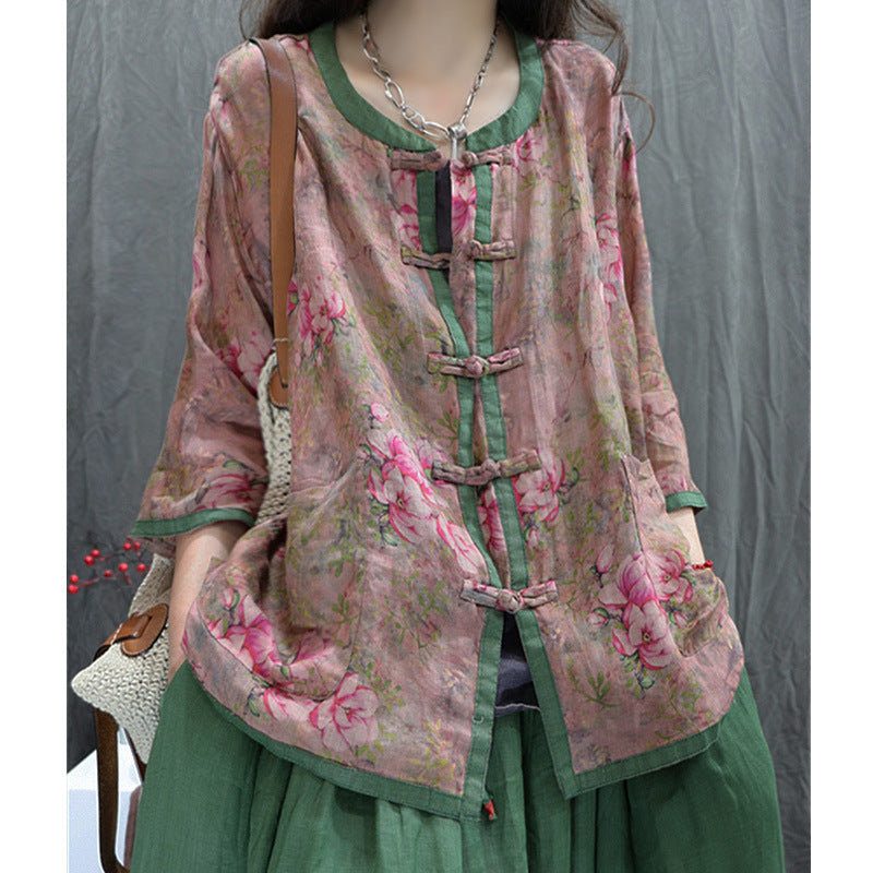 Cardigan Artistic Casual Loose Large Size Cropped Sleeve Top Pi-Mart