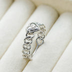 Lucky Alphabet Stereoscopic Love Ins Style Sterling Silver Ring